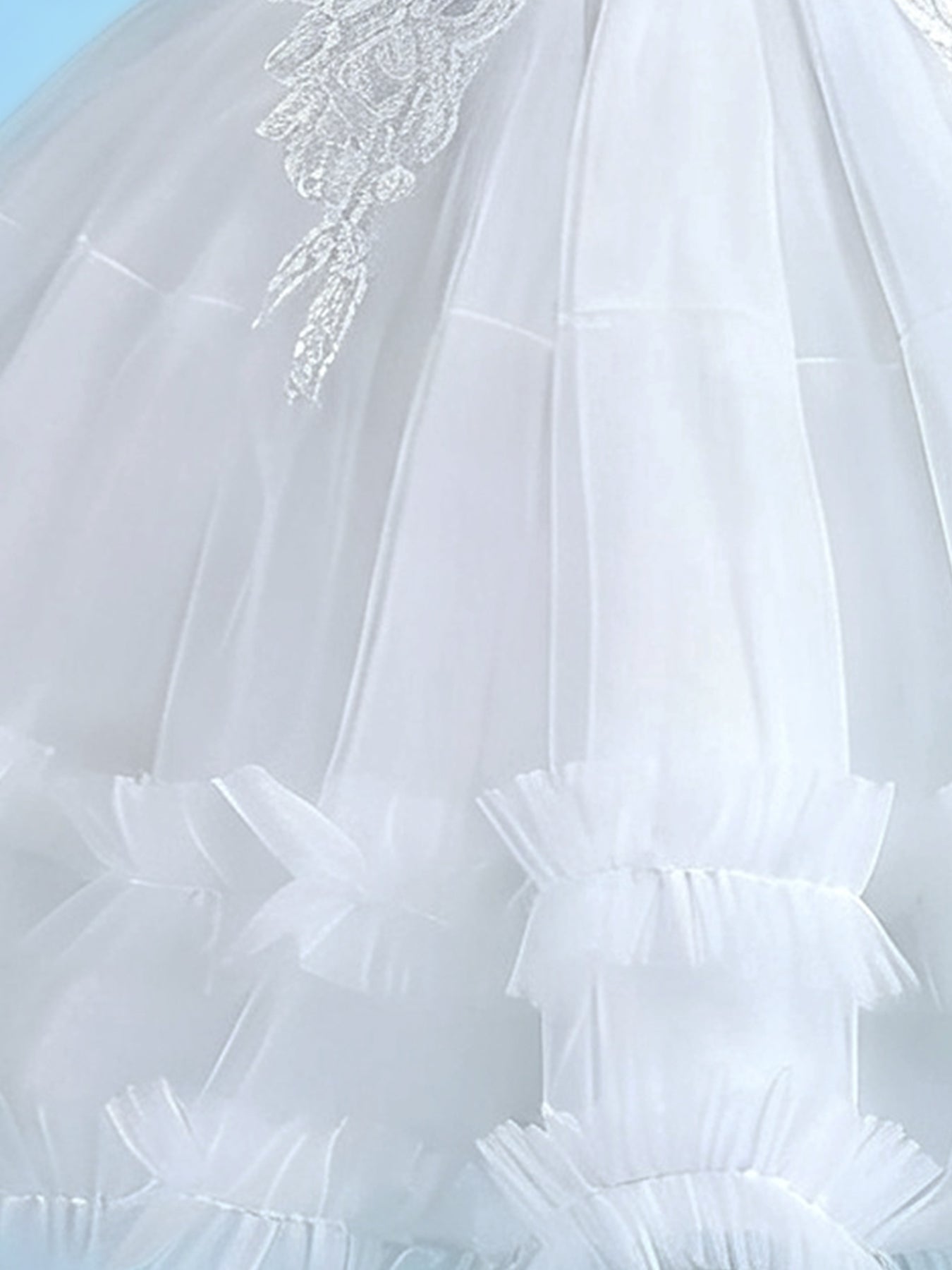 Zvzio Girls Princess Party Dress & Flower Girl Dress - Floral Embroidery Chest, Sparkle Tulle Skirt, Bubble Sleeves, Double Ruffle Hem, Champagne Pink White, Short Sleeve A-Line for Age 4-9