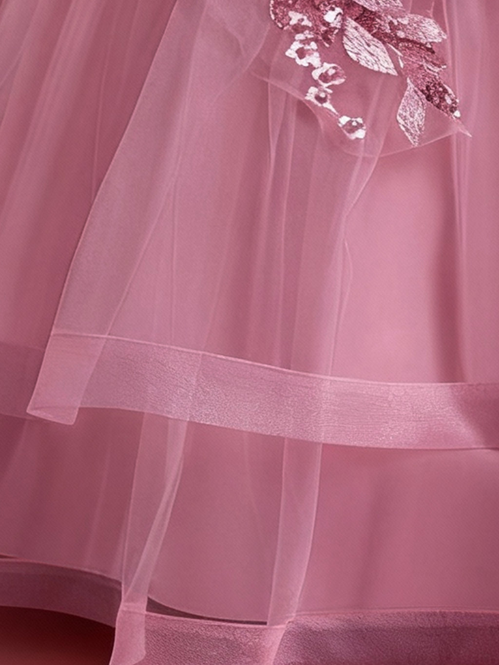 Zvzio Girls Cloud Shoulder Embroidered Long Princess Dress | Front Yoke Cloud Design Pearl Embroidery Panel Double-Layer Draping Tulle Flower Girl Dress Party Set - Ages 4-9, Multiple Colors