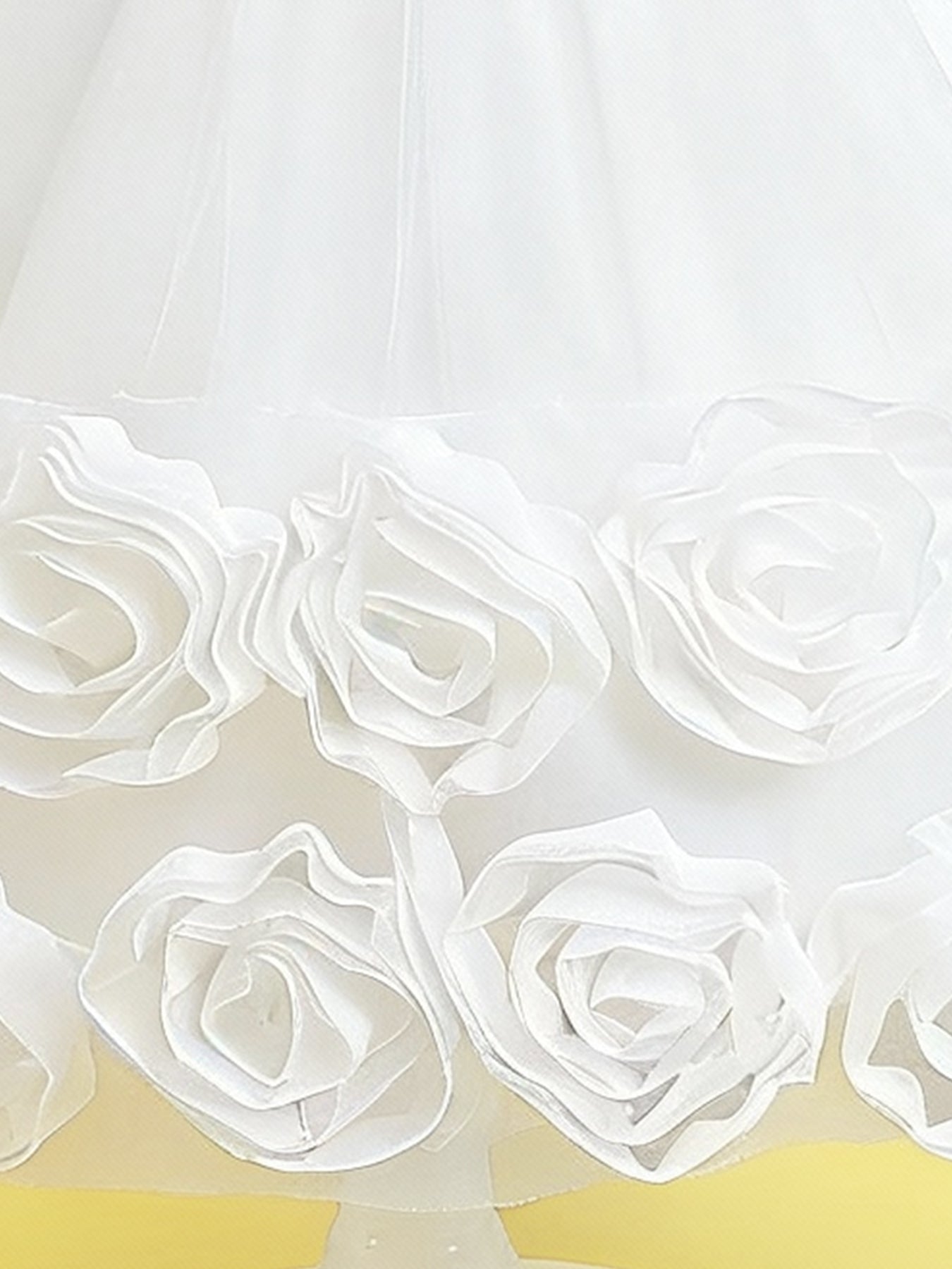 Zvzio Girls Floral Bud Embroidered Princess Dress | V-Shape Ruffle Sleeves Waist Bow Triple-Layer Tulle Flower Girl Party Dress - Ages 2-7, Multiple Colors