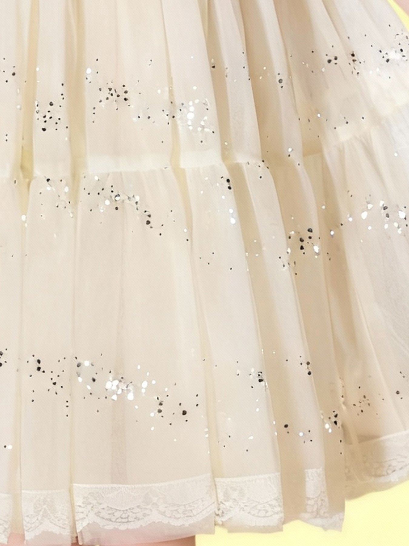 Zvzio Girls Champagne Cake Dress | Butterfly Collar with Diamond Pearl Decor Multilayer Tulle Sequins Lace Trim Flower Girl Dress Princess Party Dress - Short A-Line Dress for Ages 4-9