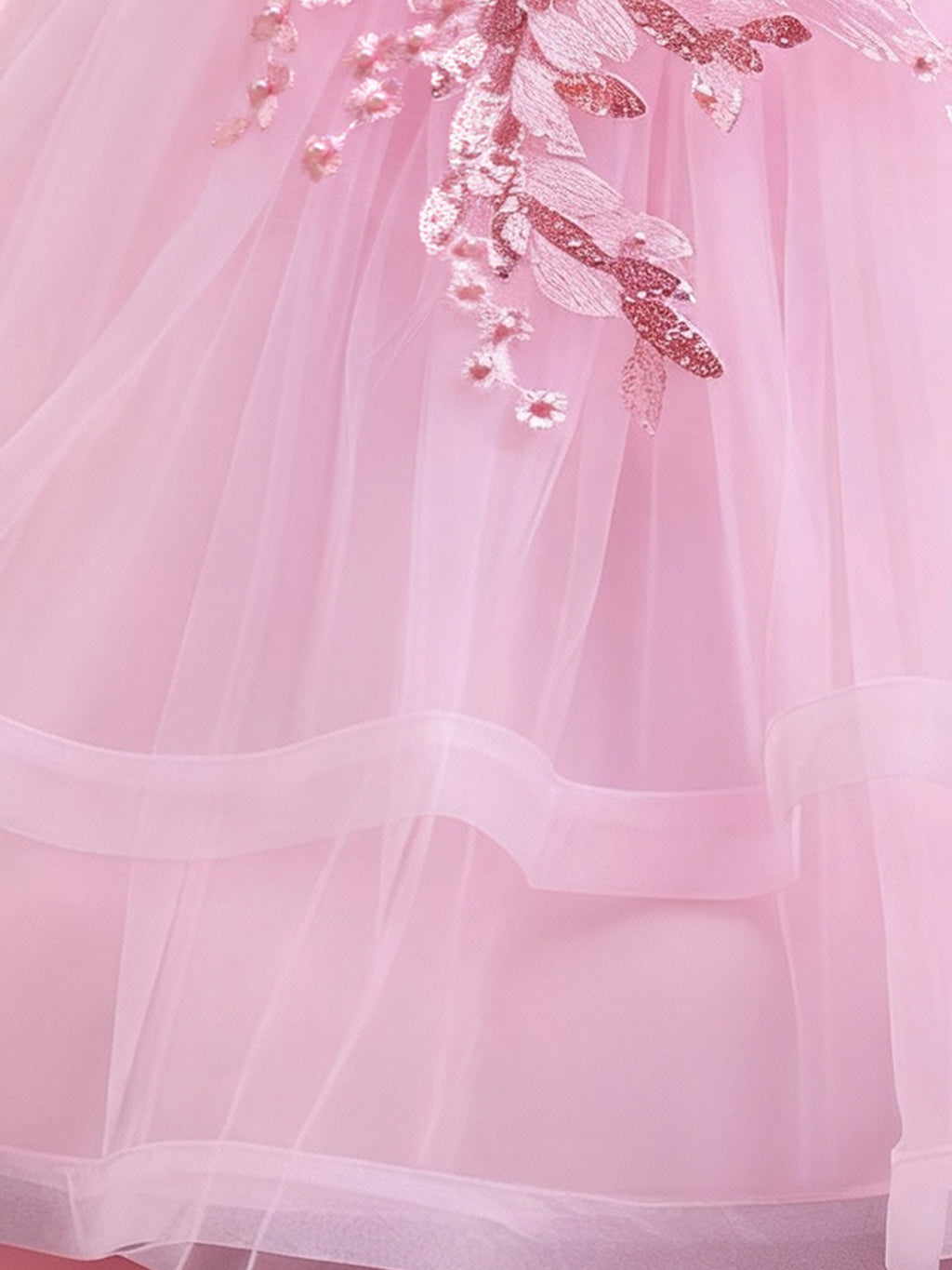 Zvzio Girls Cloud Shoulder Embroidered Long Princess Dress | Front Yoke Cloud Design Pearl Embroidery Panel Double-Layer Draping Tulle Flower Girl Dress Party Set - Ages 4-9, Multiple Colors