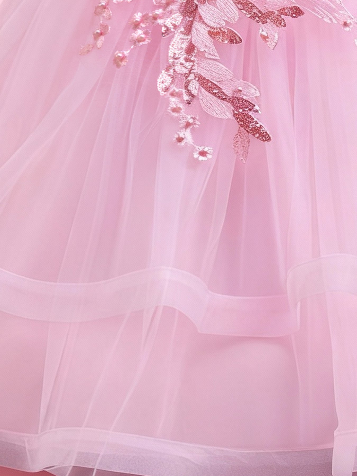 Zvzio Girls Cloud Shoulder Embroidered Long Princess Dress | Front Yoke Cloud Design Pearl Embroidery Panel Double-Layer Draping Tulle Flower Girl Dress Party Set - Ages 4-9, Multiple Colors