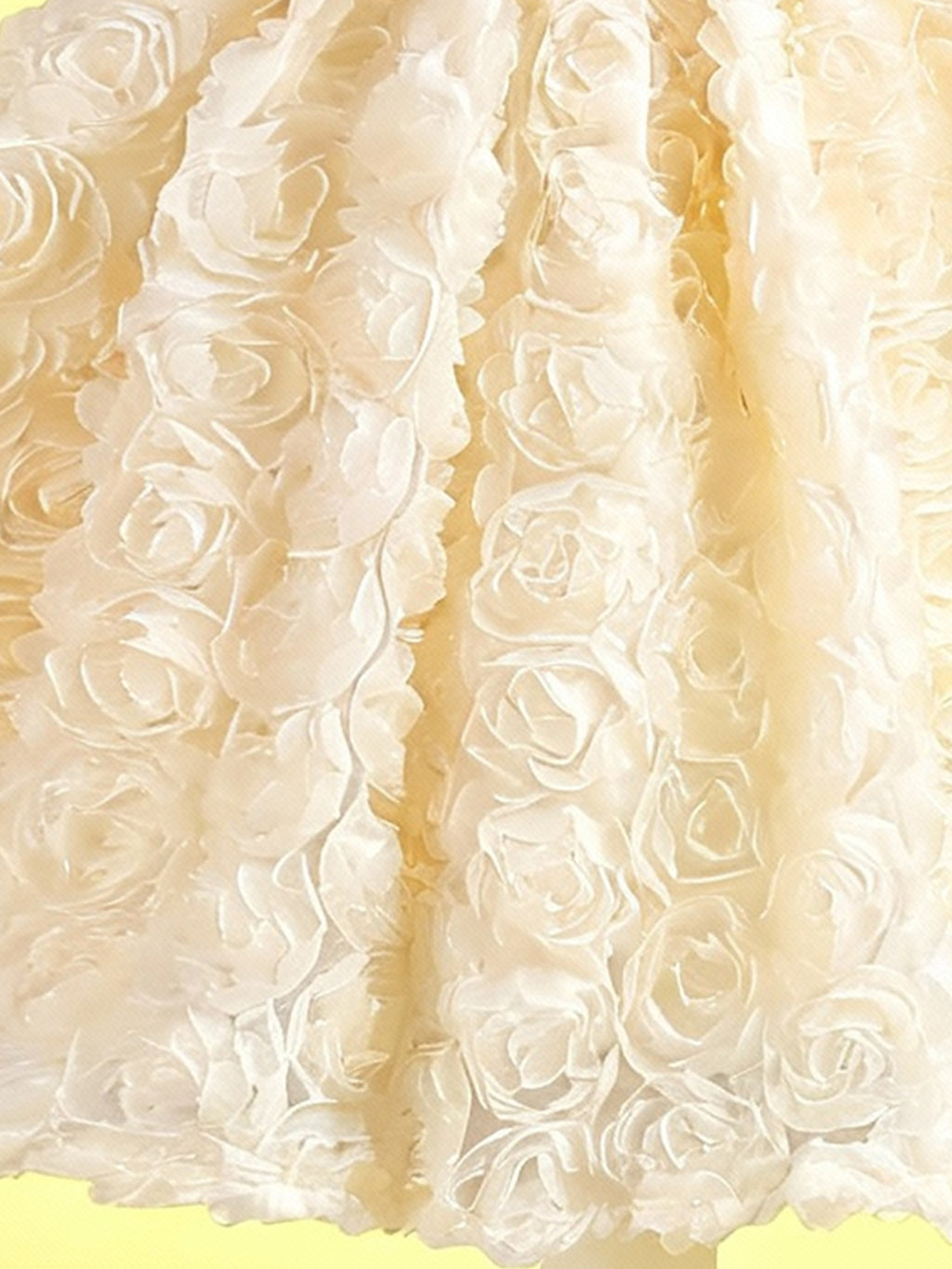 Zvzio Girls Princess Dress with 3D Floral Skirt & Pearl Neckline - Satin Puff Sleeve Flower Girl Party Dress